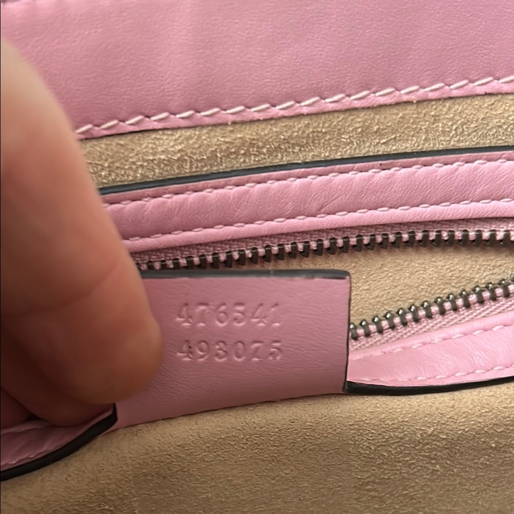 . GUCCI Queen Margaret Pink Bee Lea Satchel; - Picture 11 of 15